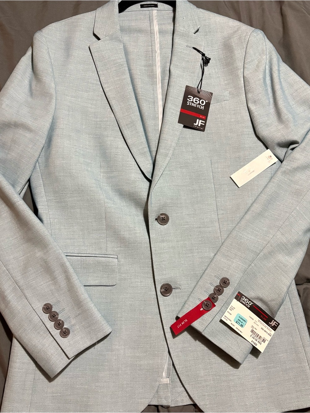 jf j.ferrar Light Blue 360° Stretch Two-Button Blazer